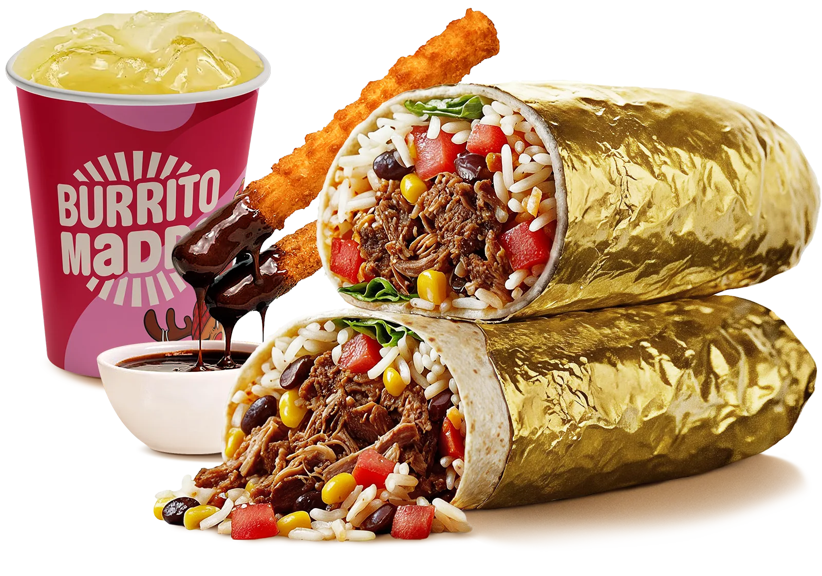 Grande barbacoa burrito obrok