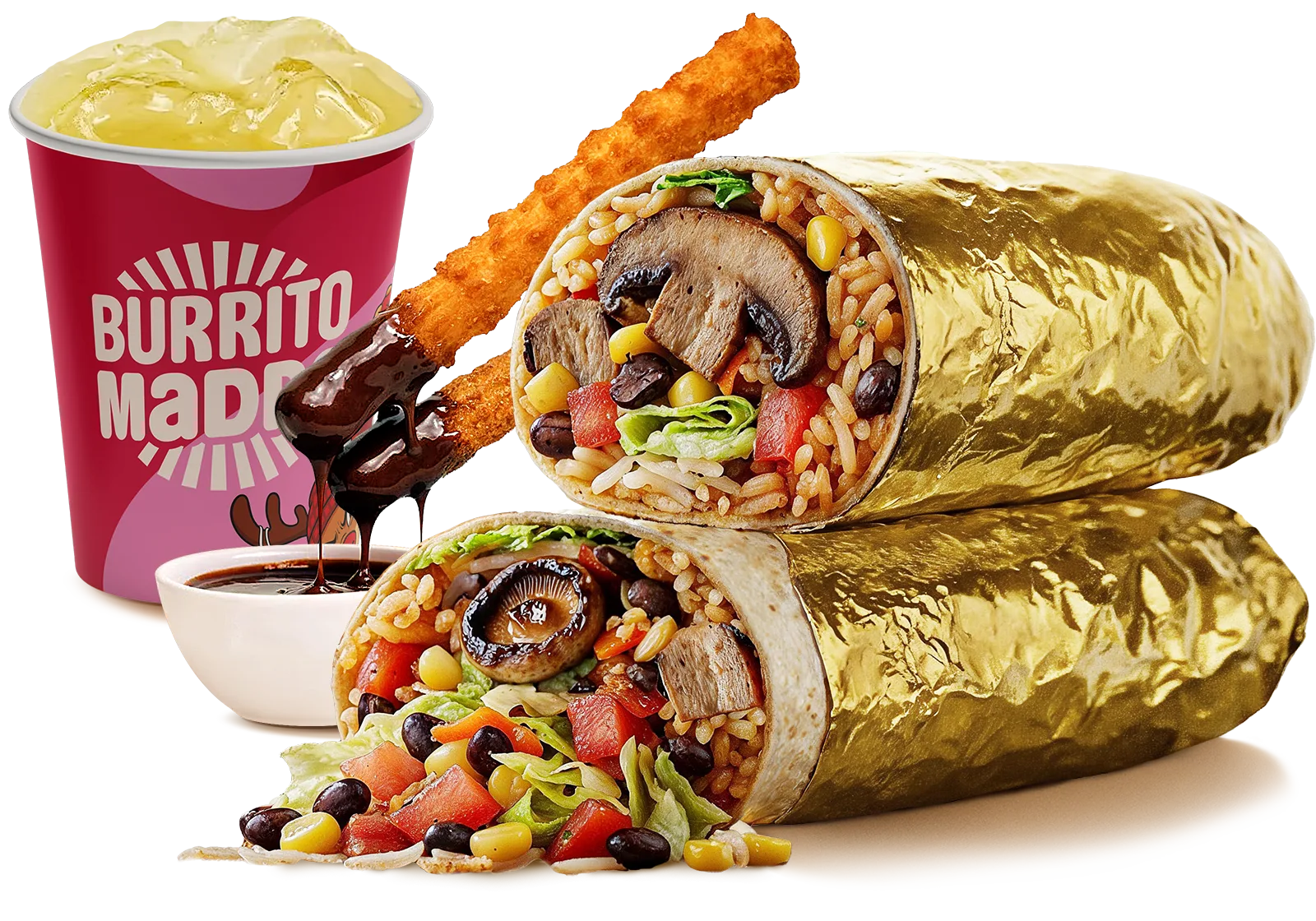 Grande pečene pečurke burrito obrok